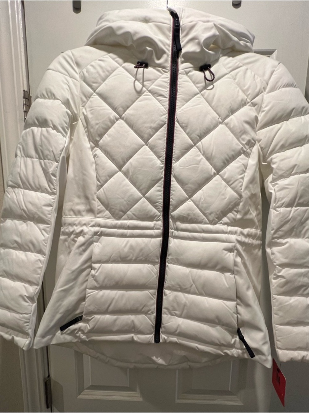 Tommy Hilfiger White Quilted Hooded Puffer Jacket